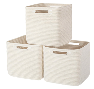 White cotton storage basket.