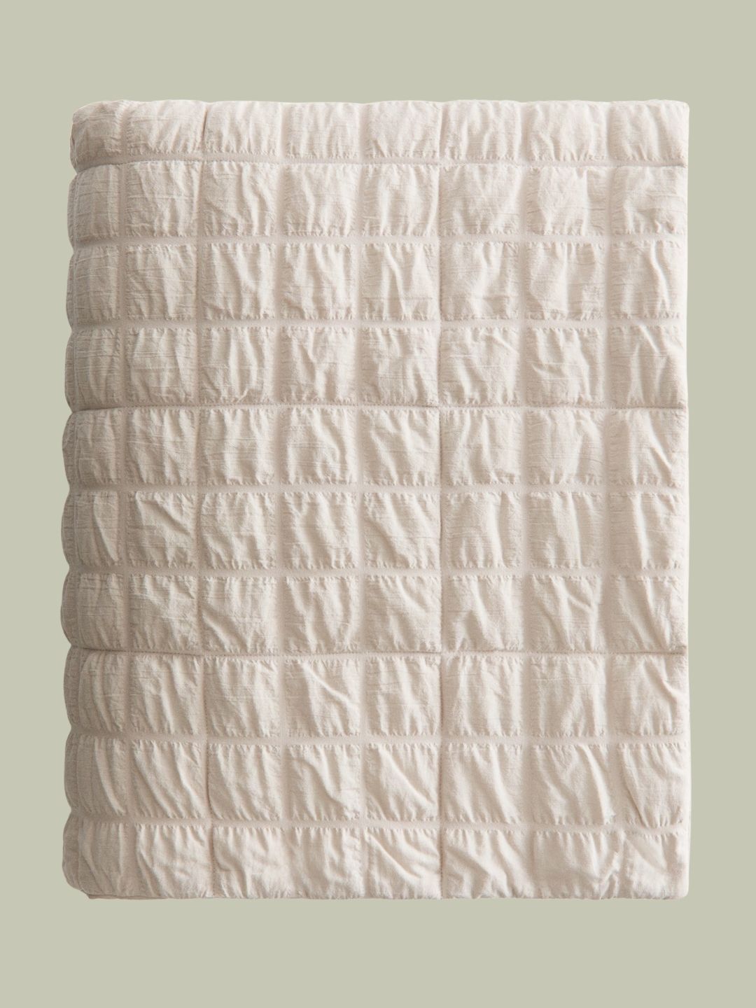 H&amp;amp;M Home, Quilted Cotton Bead Spread in Light Mole