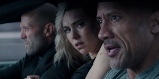 Dwyane Johnson, Vanessa Kirby and Jason Statham in Hobbs & Shaw