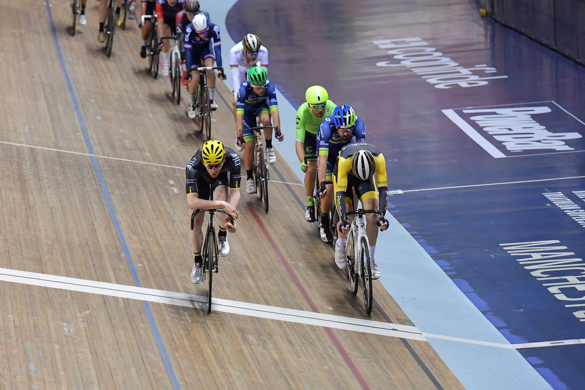 Ed Clancy looks relaxed as he crosses the line