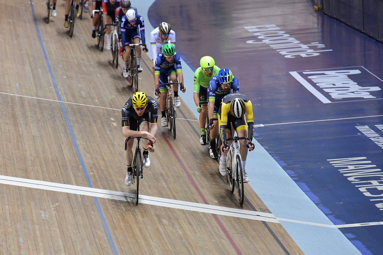 Ed Clancy looks relaxed as he crosses the line