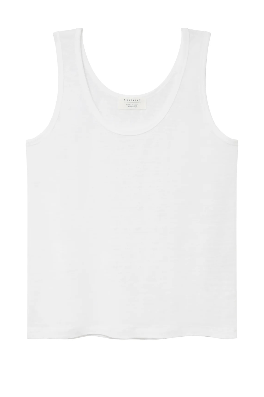 Navygrey Women | the Linen 04 | Luxury Sustainable Scoop Neck Linen Vest | White | Navygrey