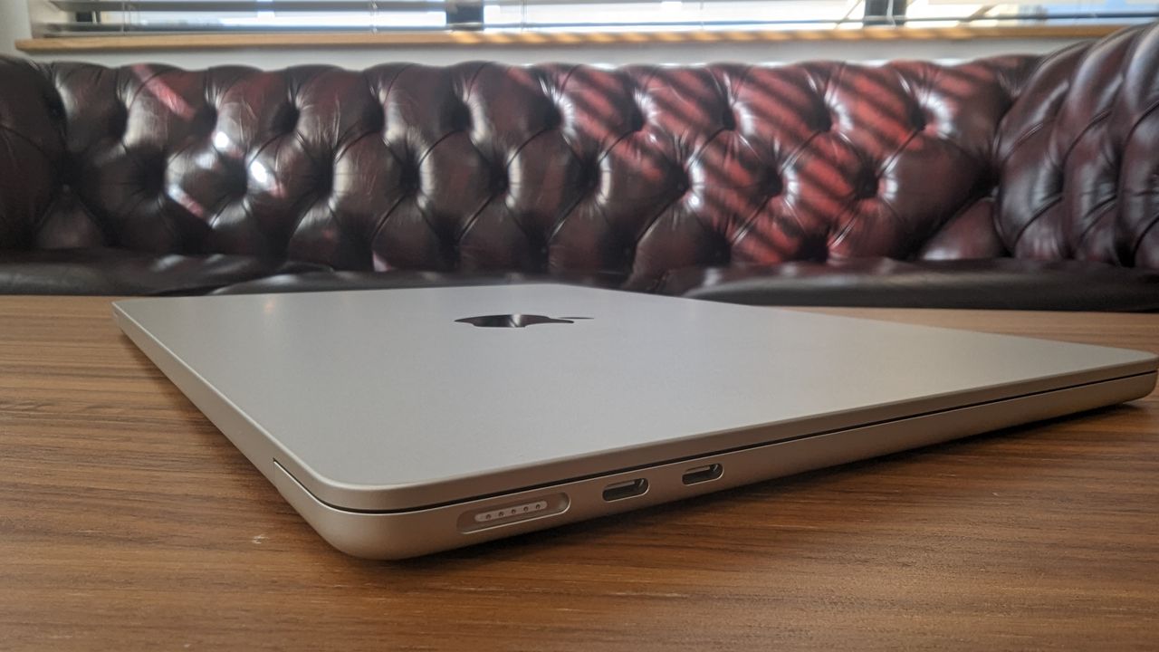 New MacBook Air 13-inch with M3 being used in a cafe