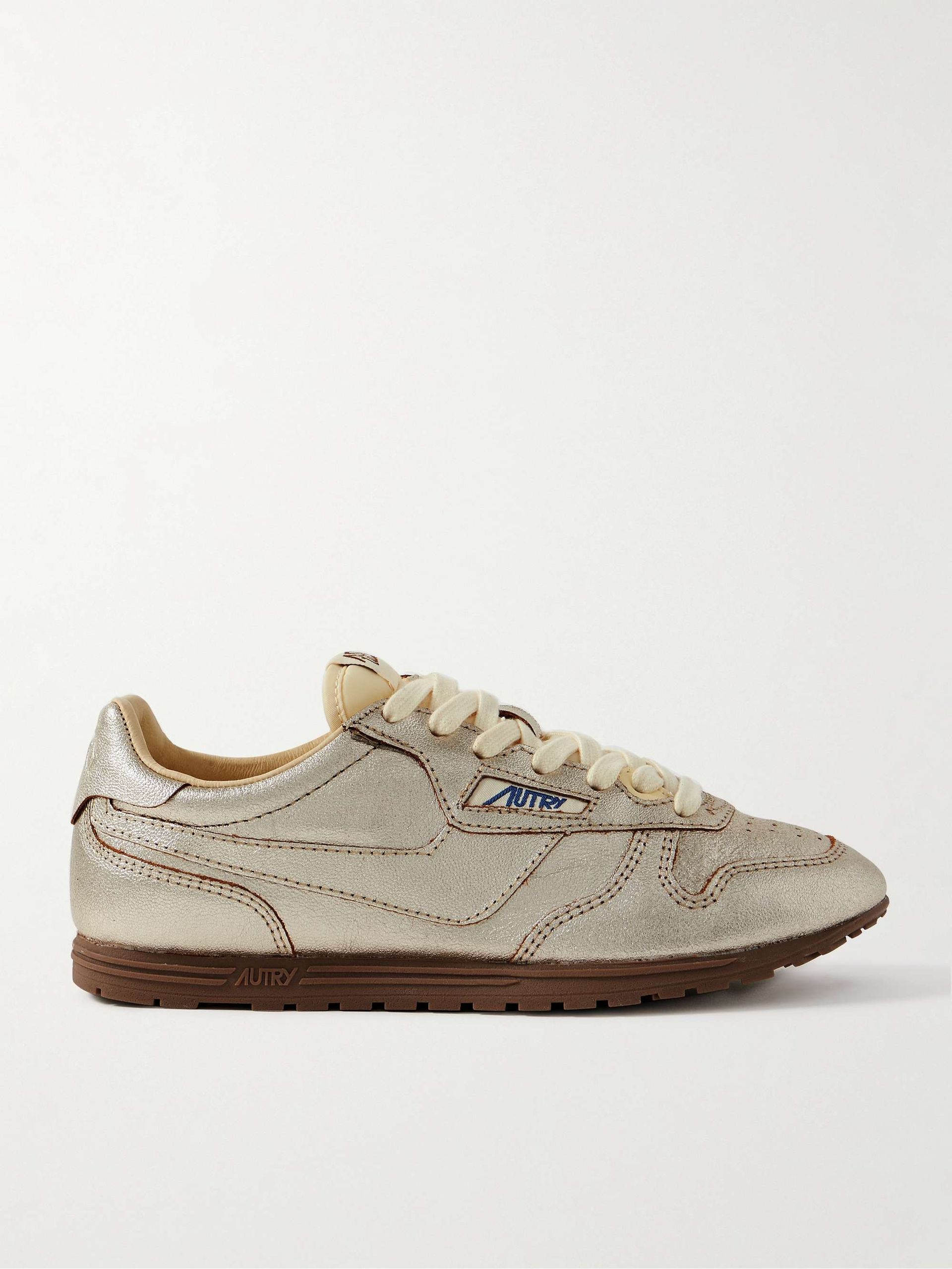 Windspin Metallic Leather Sneakers