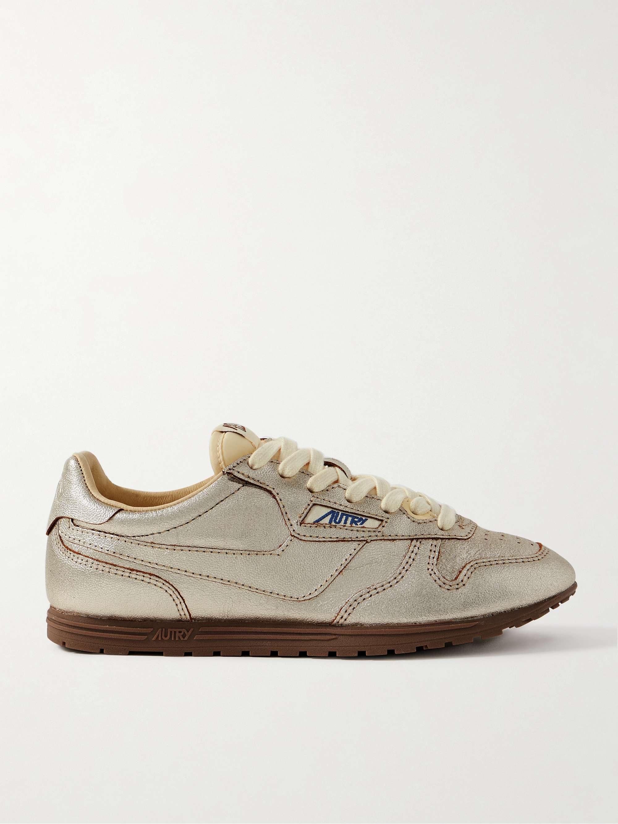 Wind speed metal leather sports shoes