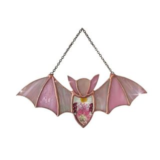 A pink hanging bat decoration