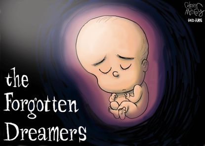 Political cartoon U.S. abortion Dreamers