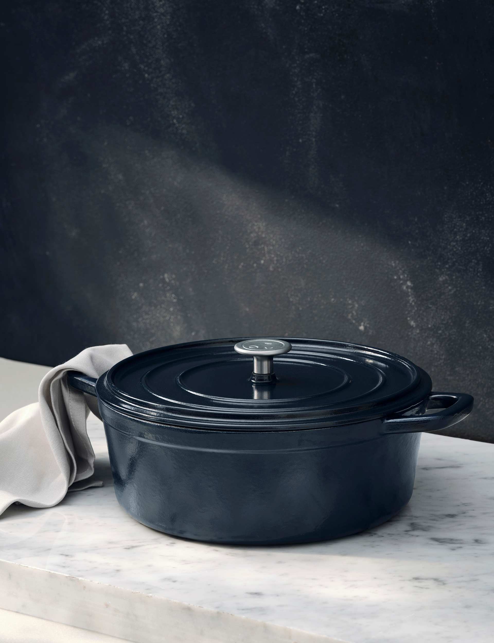 Cast Iron Shallow Blue Casserole Dish