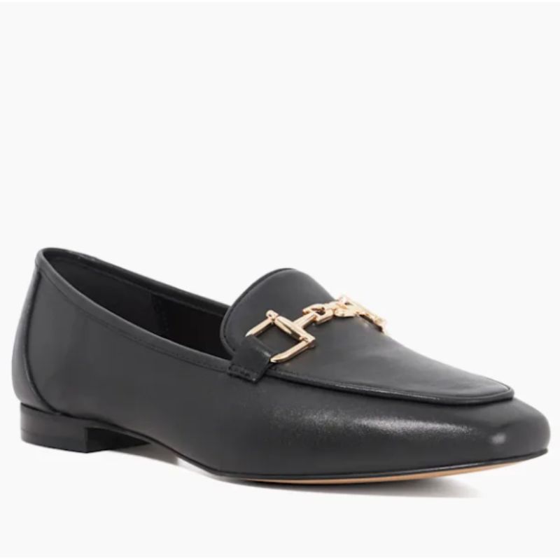 black leather snaffle loafers