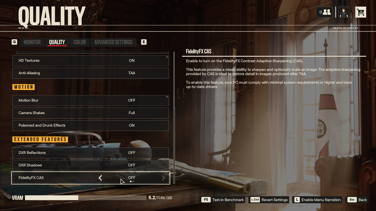 Far Cry 6 settings menu screenshots