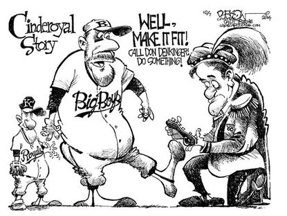 Editorial cartoon baseball playoffs Royals