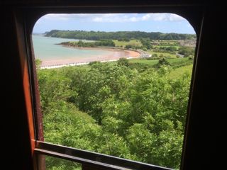 Dartmouth Express train view window Devon beach