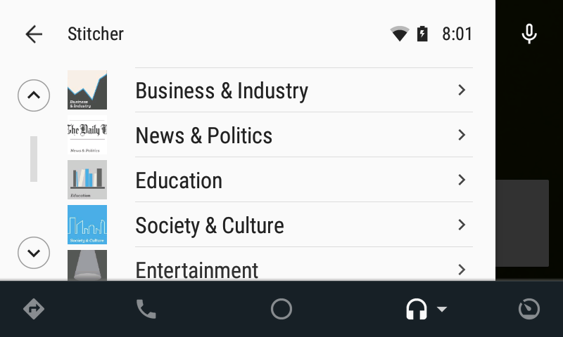 Stitcher on Android Auto