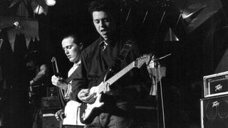 Curt Smith (left) and Roland Orzabal of English band Tears for Fears perform onstage at Montreux Jazz Festival, Switzerland, 1985.