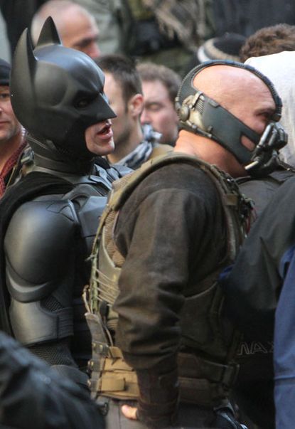 Christian Bale and Tom Hardy in The Dark Knight Rises