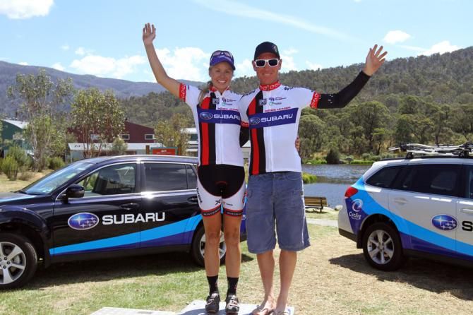 Overall Australian MTB Series leaders Peta Mullens and Chris Jongewaard