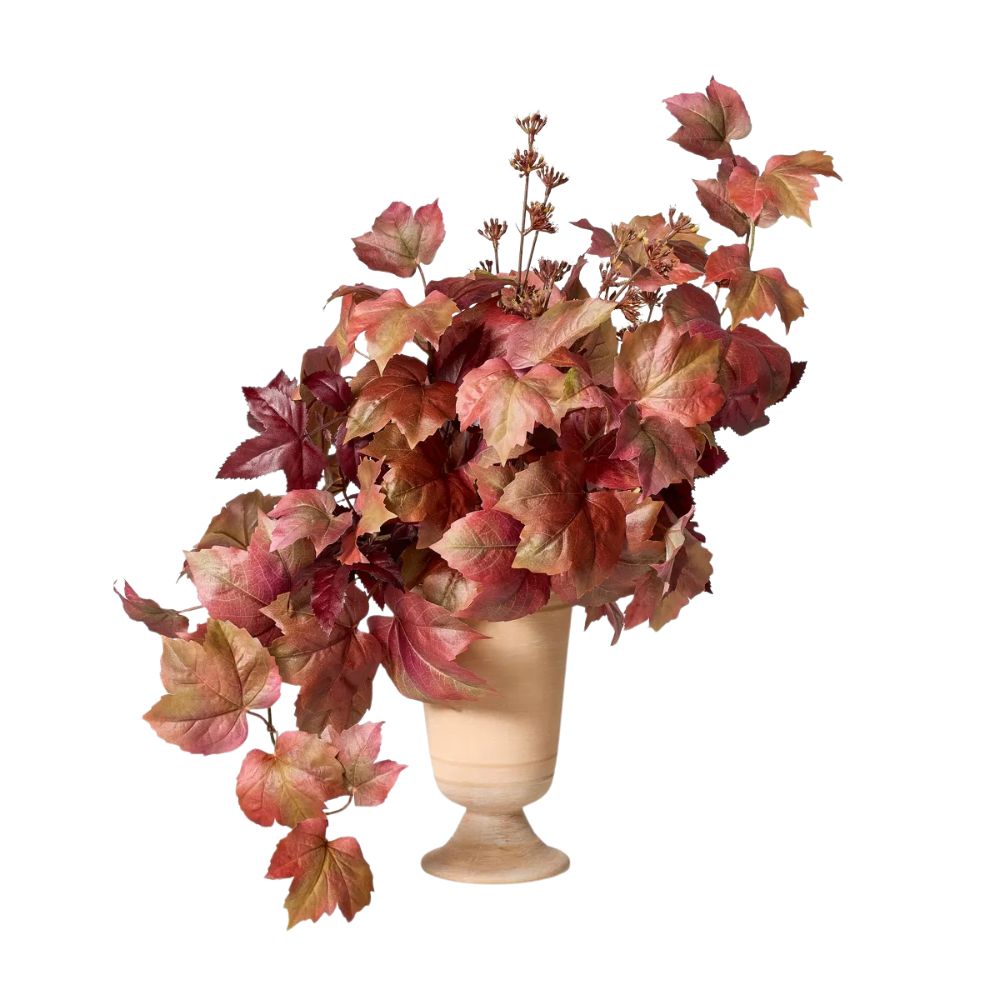 Mixed Fall Artificial Leaf Arrangement Red