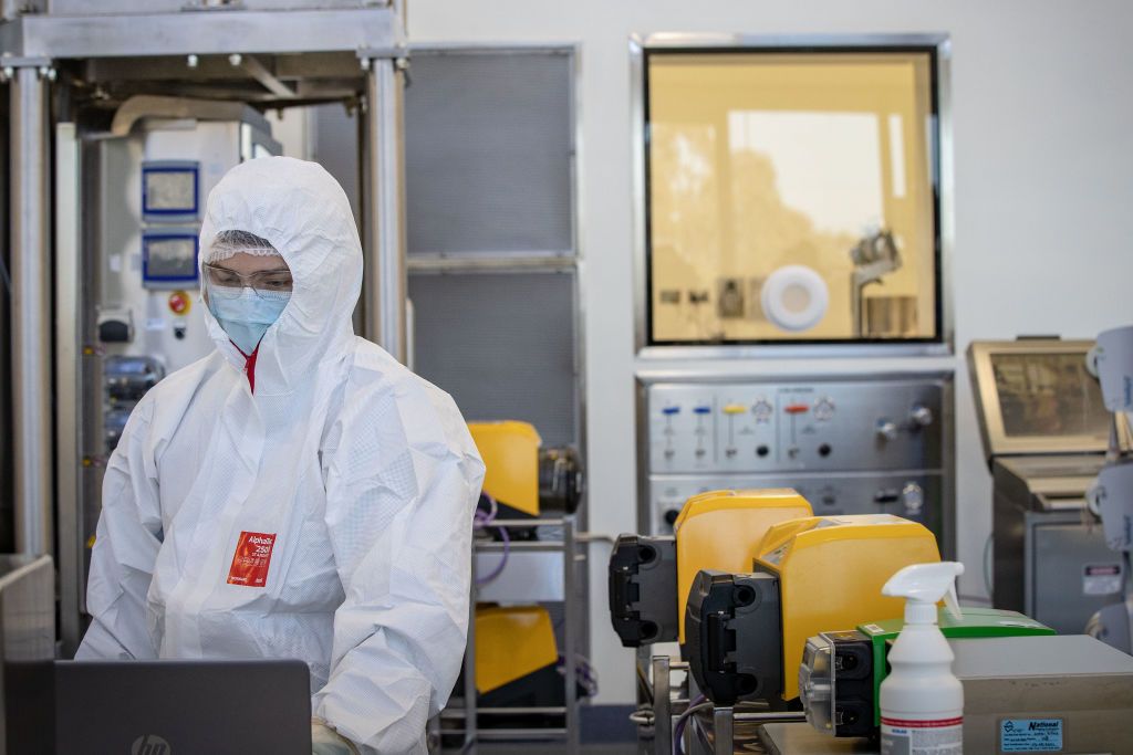 Staff working at CSL, a biotech company in Melbourne, Australia.