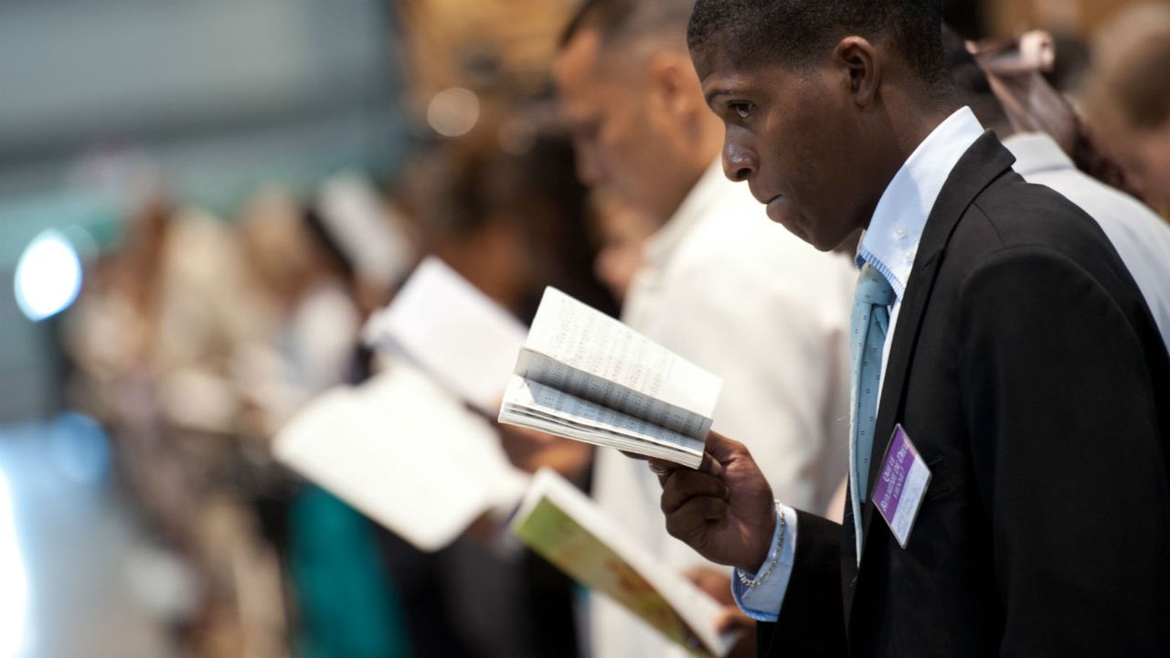 A Jehovah&amp;#039;s Witnesses assembly gathering of 30.000 believers in Villepinte, Paris, in 2011