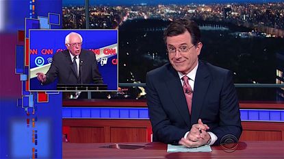 Stephen Colbert laughs at Bernie Sanders saying "do do"