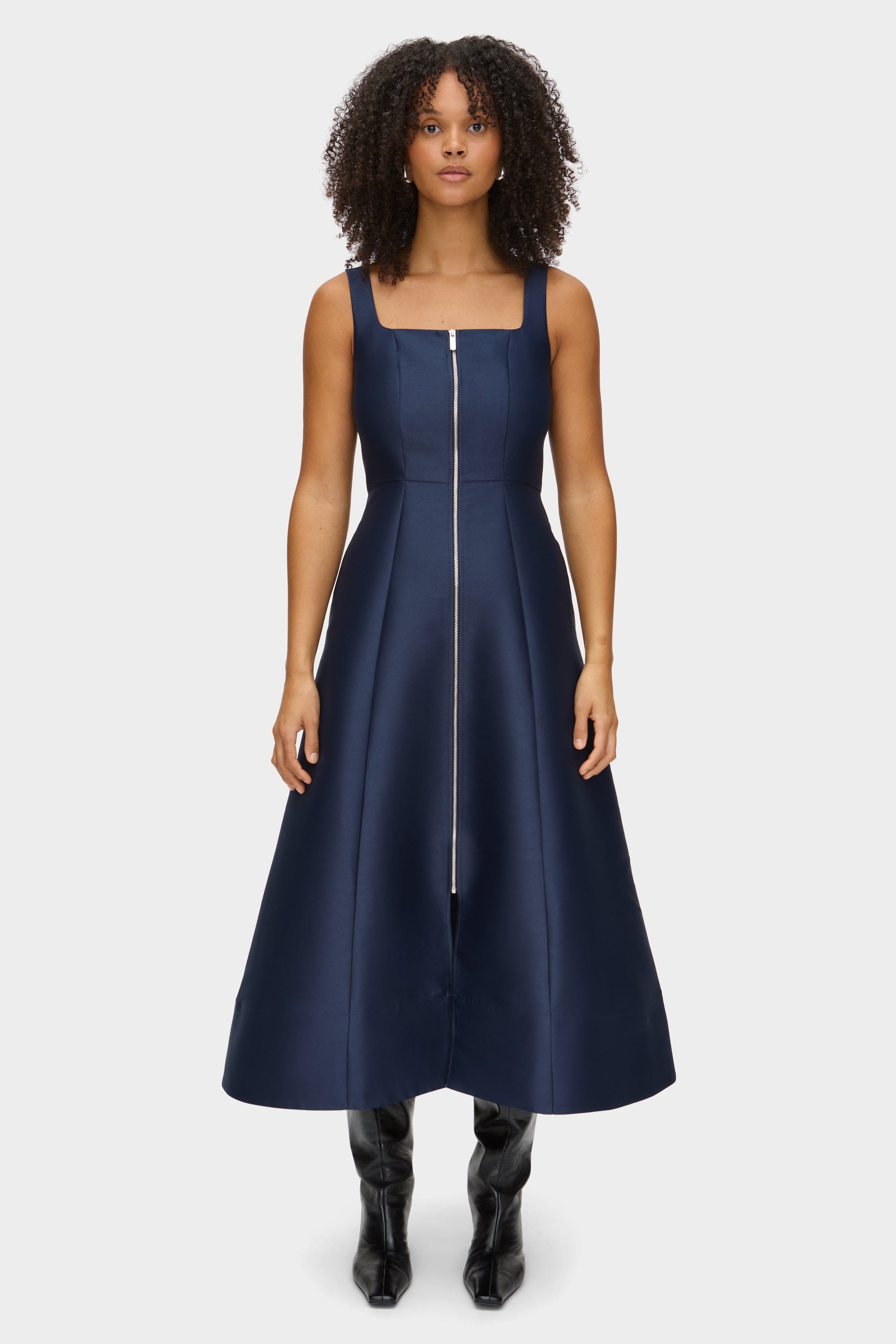 Paisley Satin Midi Dress