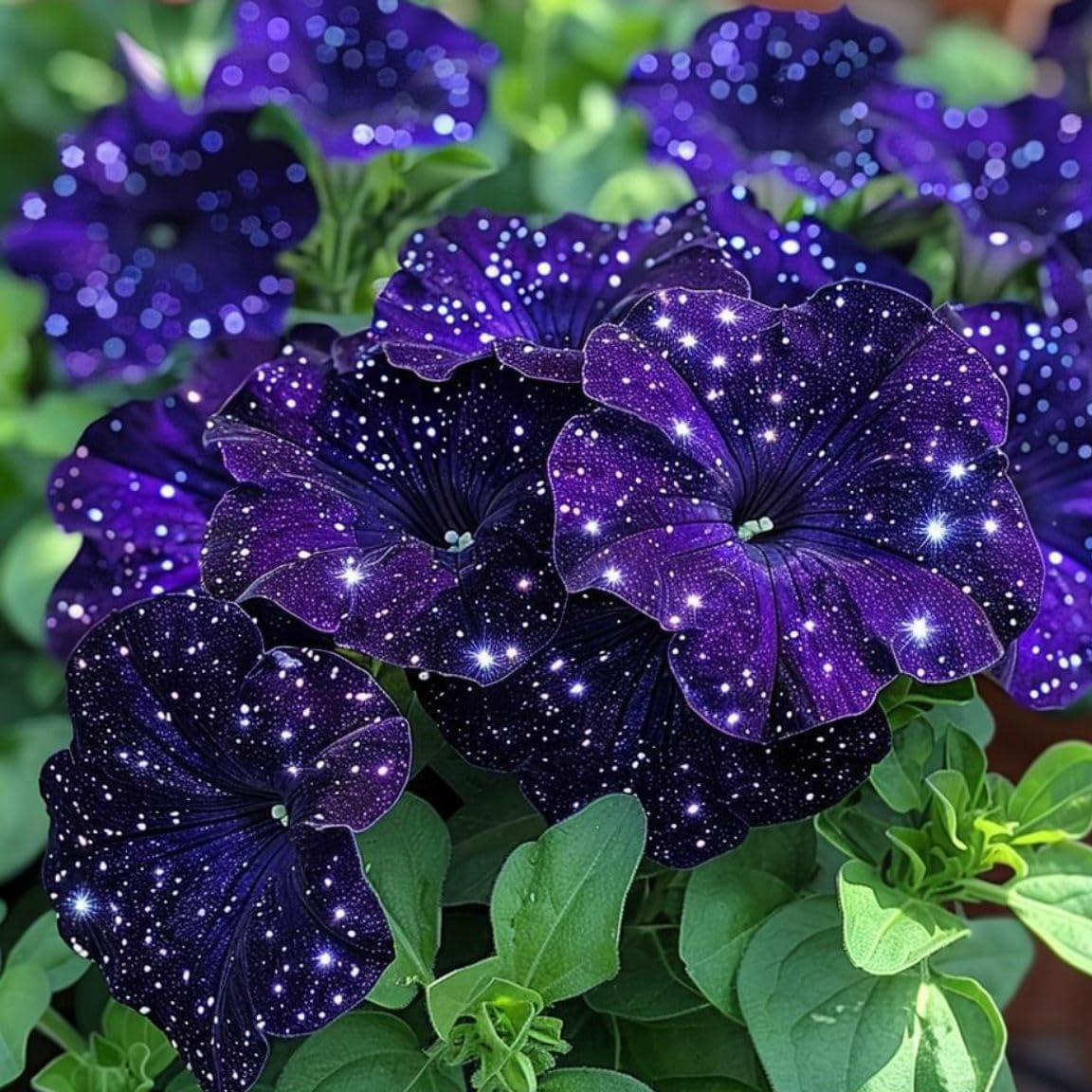 500 Starry Sky Petunia Seeds - Dreamy Variegated Multi-Color Blooms, Trailing Plant for Balcony Hanging Baskets, Heat/sun-Tolerant With Long Flowering Period