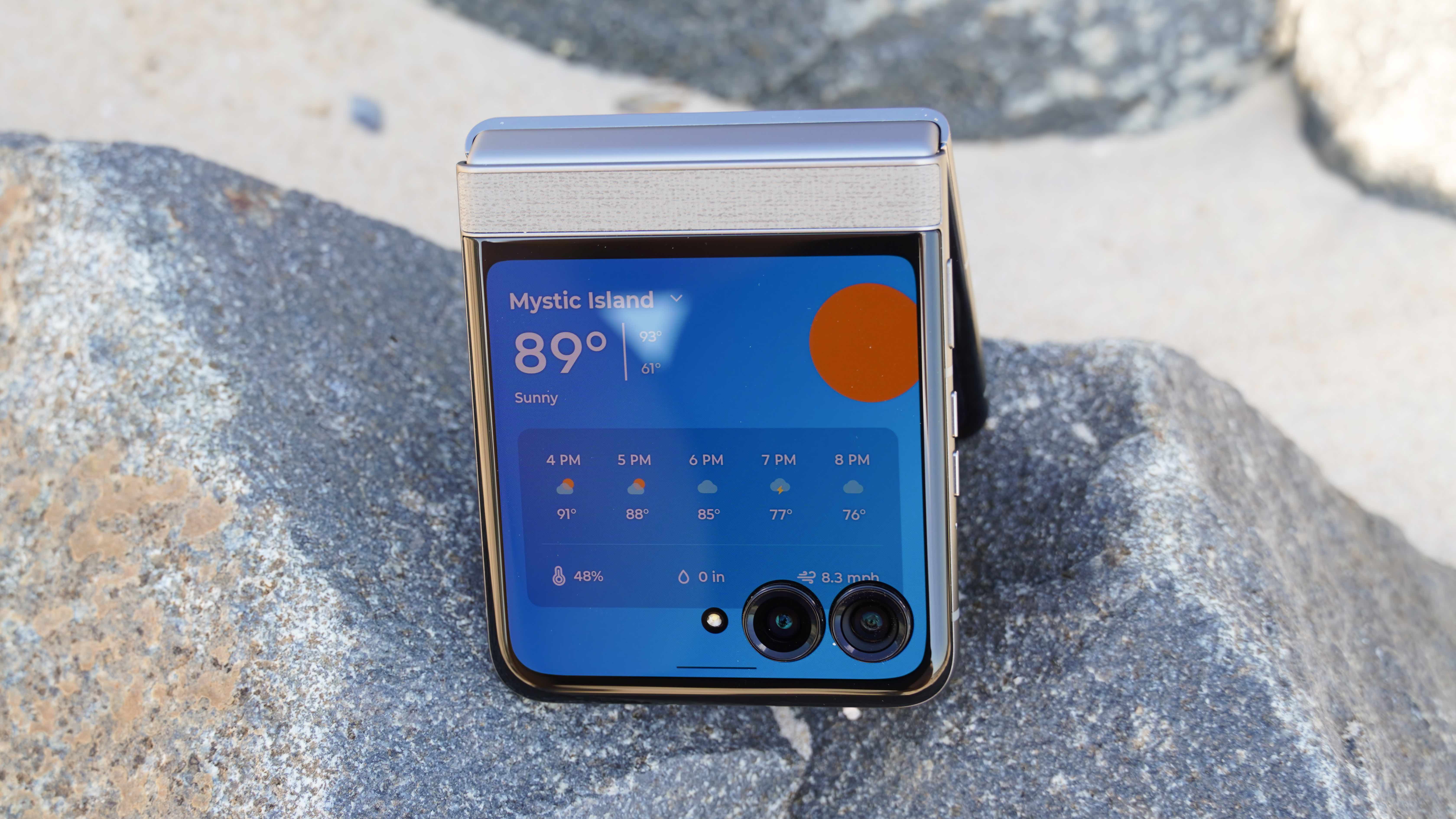 The Motorola Razr 2026 in the Pantone Hematite colorway.