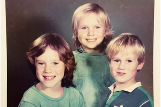 Vhari Russell with siblings Jules and Rory, as children