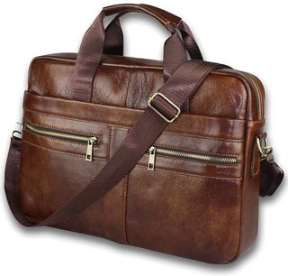The BRA1NST0RM Leather Laptop Bag.