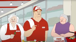 Dory, Preston, and Ruth at Savers in Haha, You Clowns