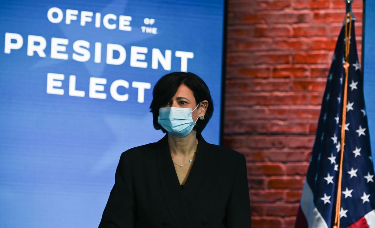 Dr. Rochelle Walensky, the incoming director of the Centers for Disease Control and Prevention, seen here in Wilmington, Delaware on Dec. 8 as President-elect Joe Biden&#039;s announces his team that will handle the COVID-19 pandemic.