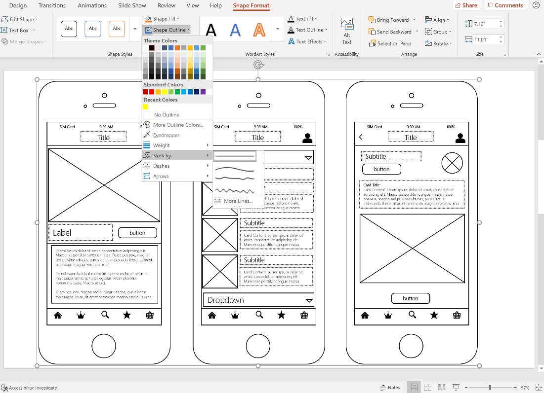 Sketchy Shapes for Office apps helps you show something is still a draft |  Windows Central