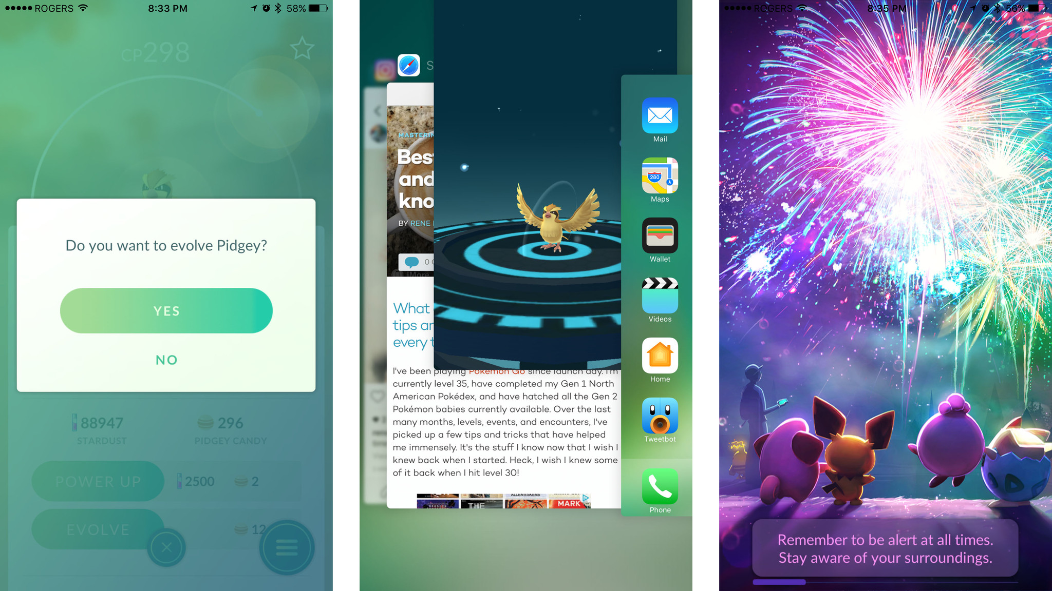 Pokemon Go force quit evolution