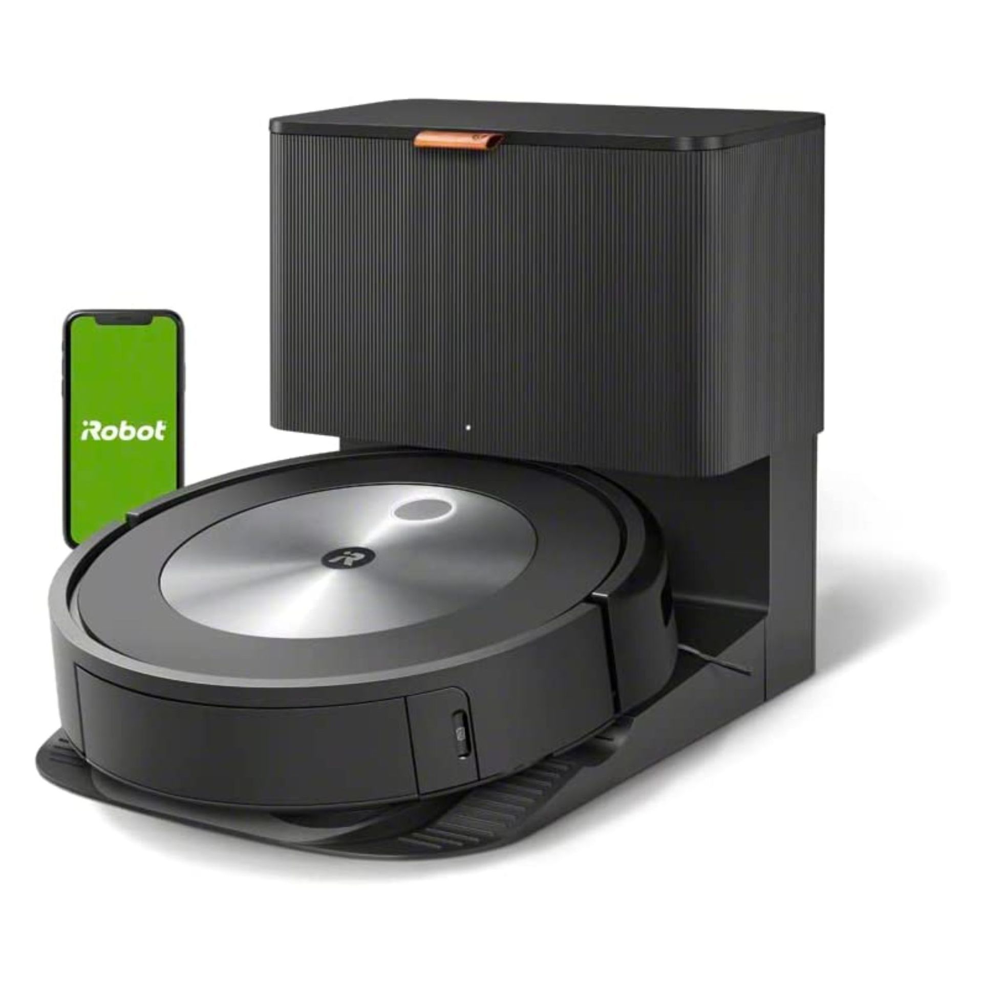 iRobot Roomba j7+ against white background