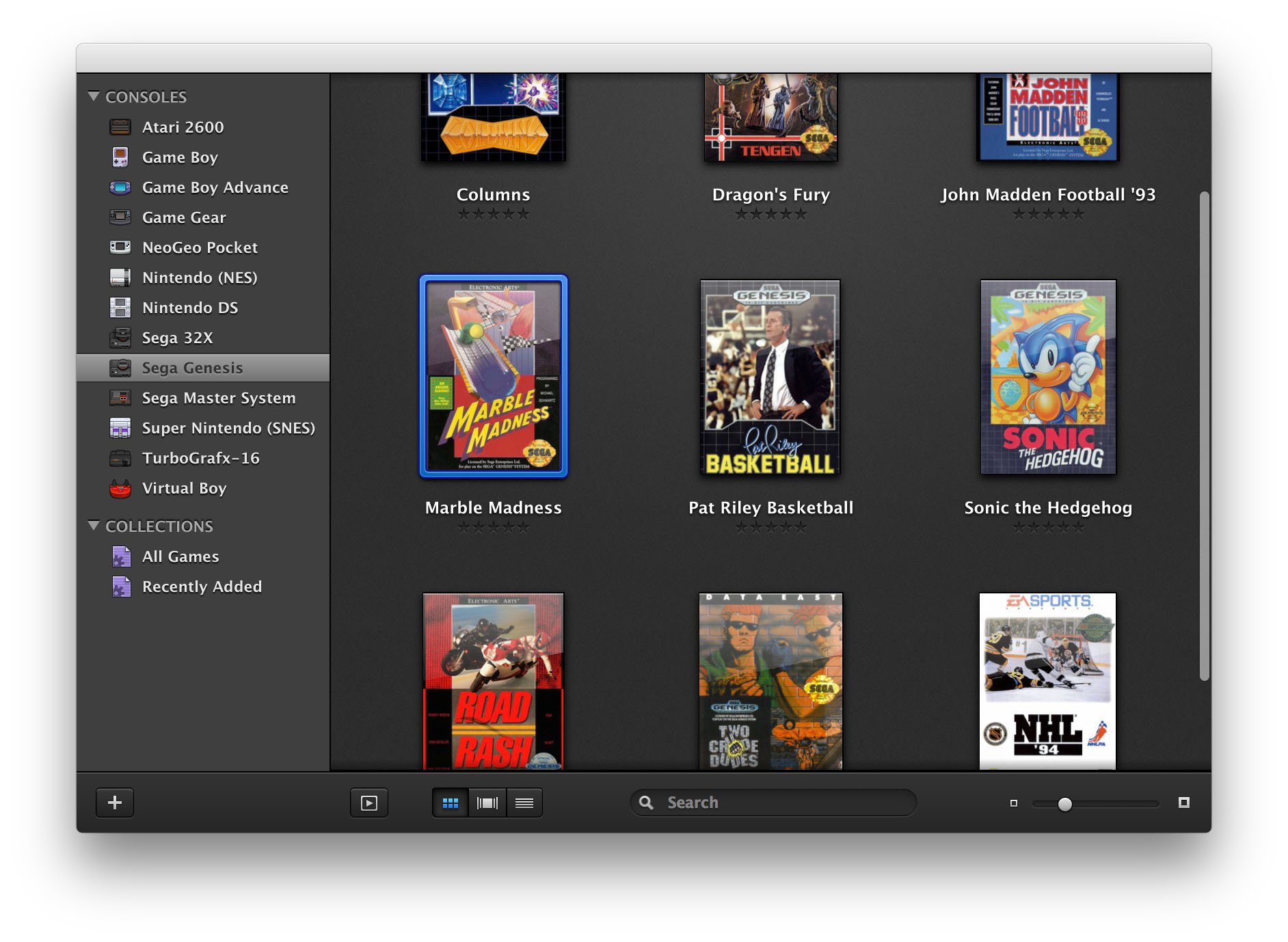 OpenEmu Genesis ROM collection