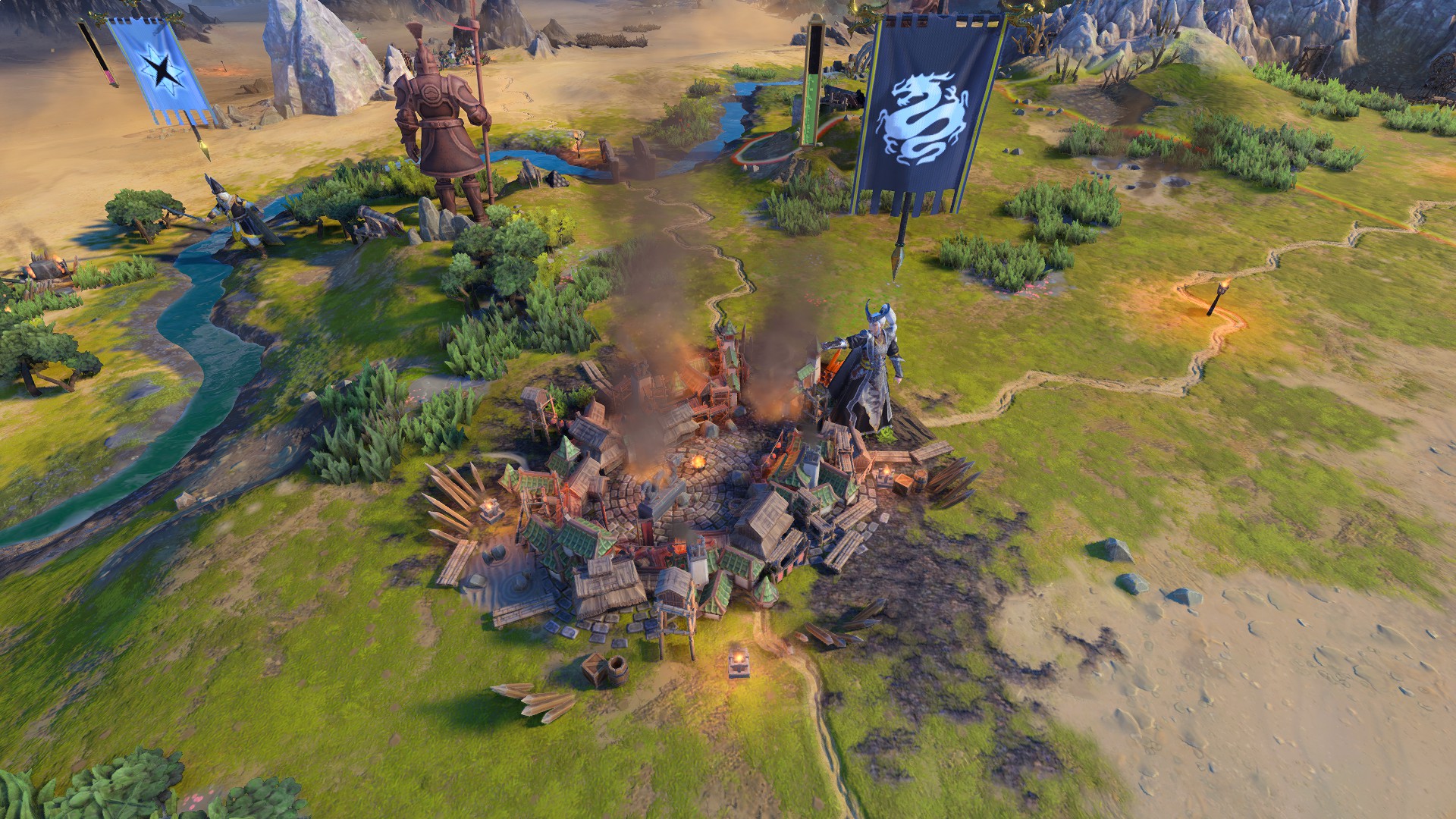 Miao Ying besieging a settlement in Total War: Warhammer 3
