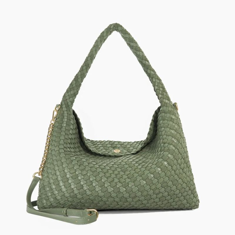 Deliberate Woven Shoulder Bag in green