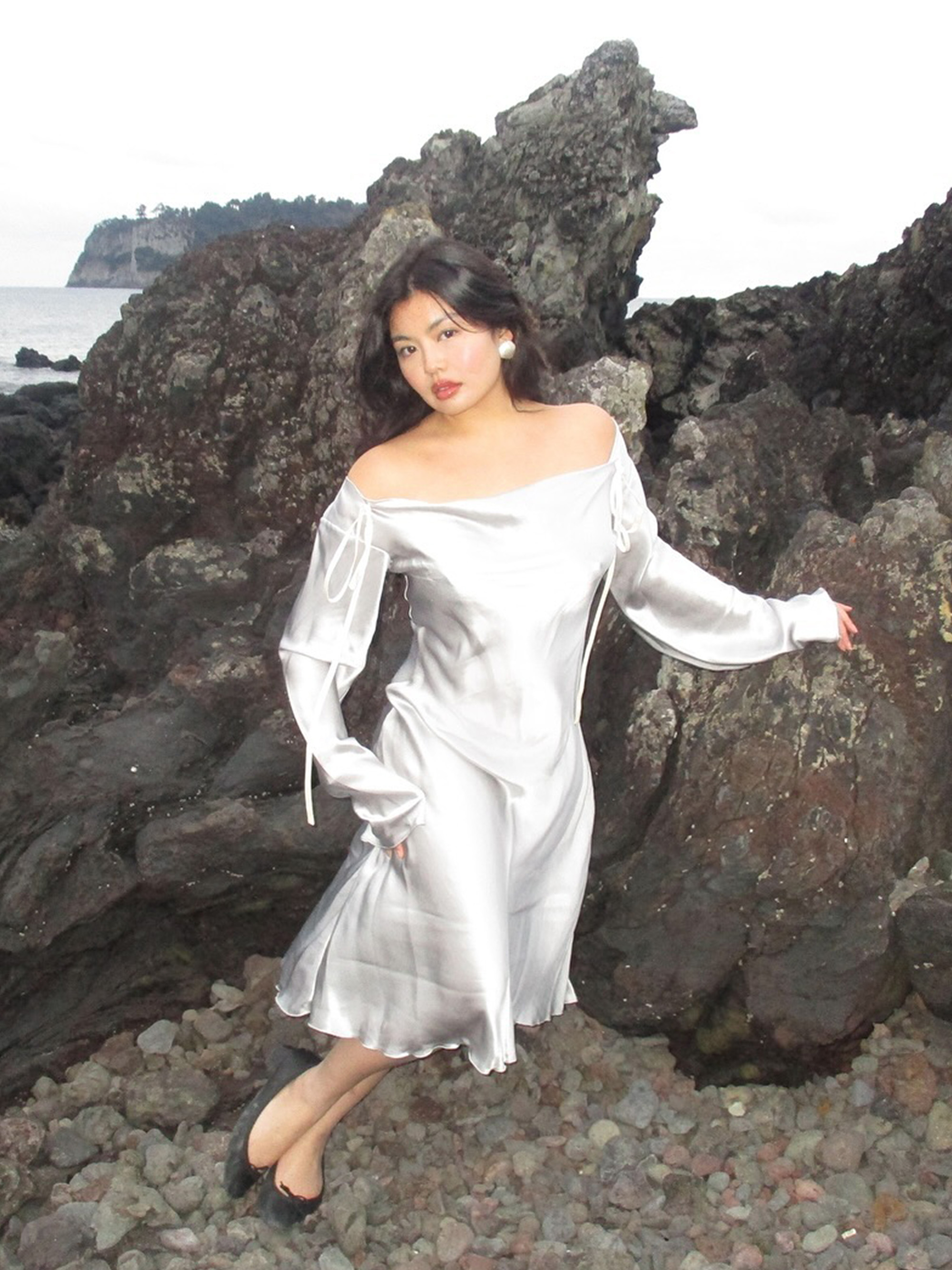 Allison Ho with luminous skin and pink lips