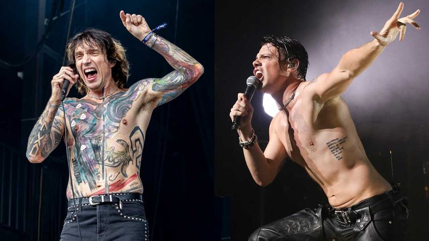 Justin Hawkins and Yungblud onstage