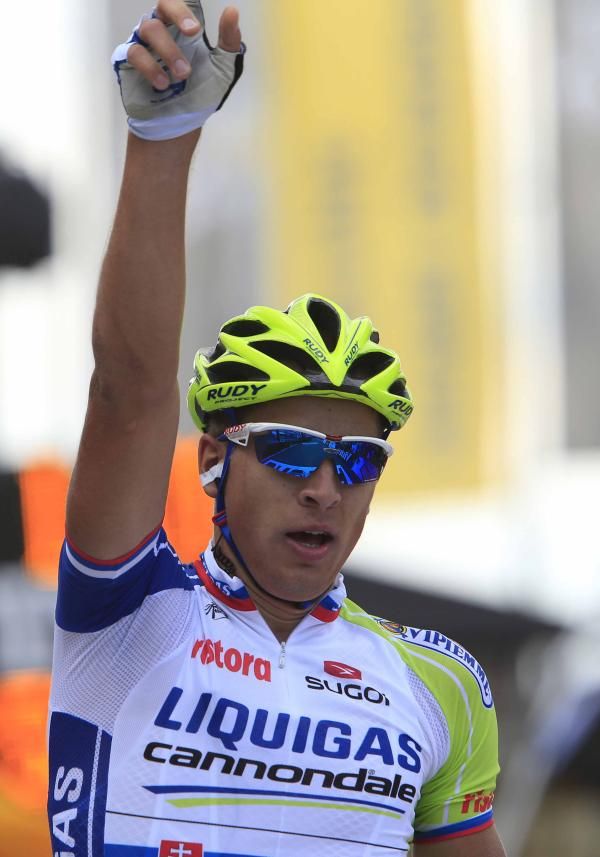 Peter Sagan (Liquigas-Cannondale) wins in Seraing.