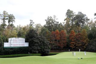 The 11th green at Augusta National during the 2020 Masters