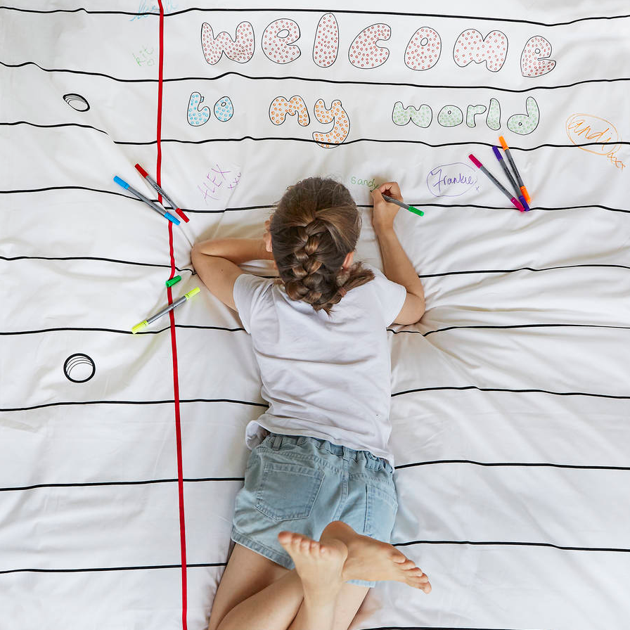 doodle draw on bedding