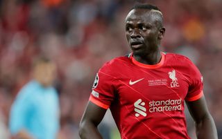 Liverpool forward Sadio Mane during the 2022 Champions League final against Real Madrid in Paris