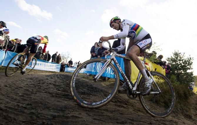 Niels Albert in his world championship stripes at Zonhoven