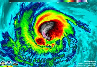 Satellite image of Hurricane Irma taken on Sept. 4, 2017, when the storm was a Category 3.