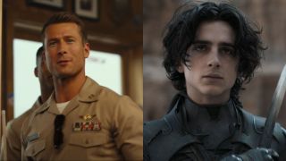 Glen Powell in Top Gun Mavetick and Timothee Chalamet in Dune