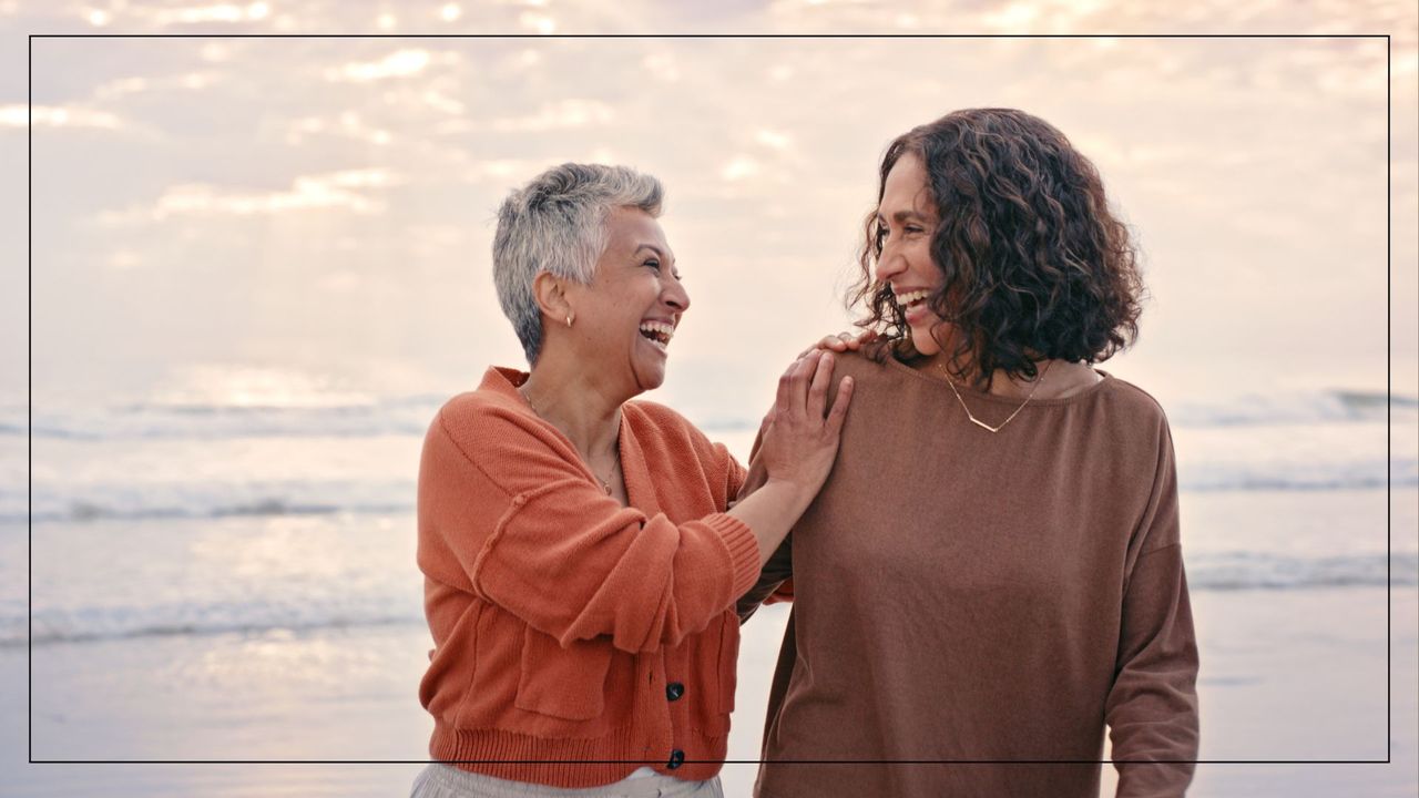 Two women friends on the beach