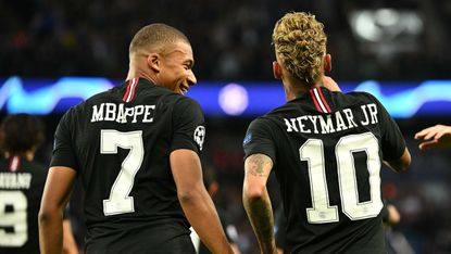 Paris Saint-Germain strikers Kylian Mbappe and Neymar