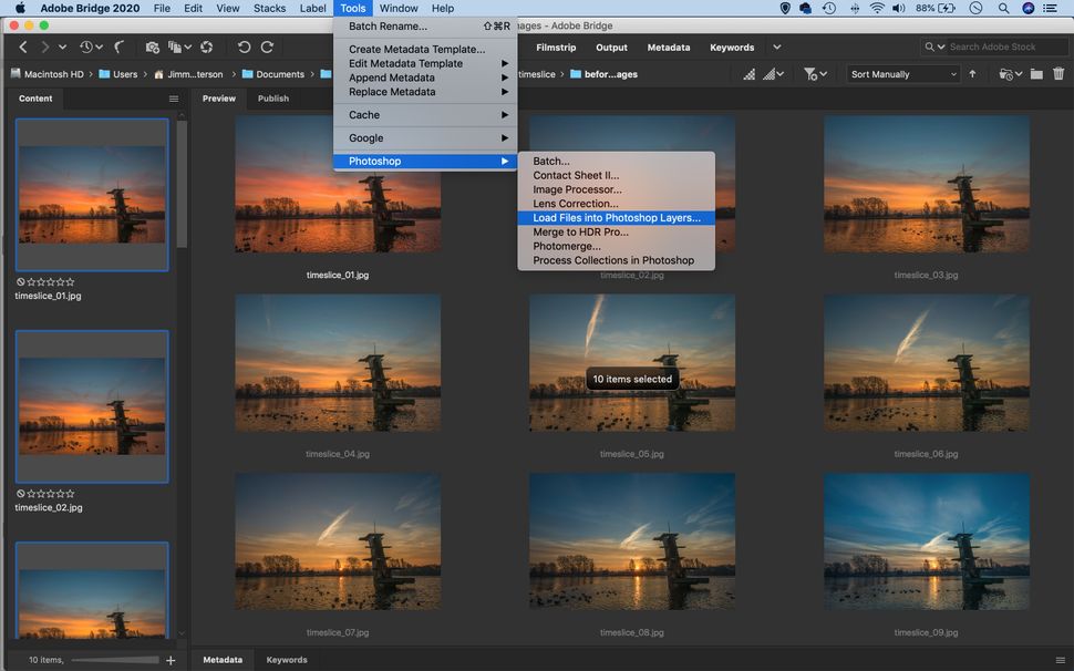 Create a stunning time slice in and show the passage of time