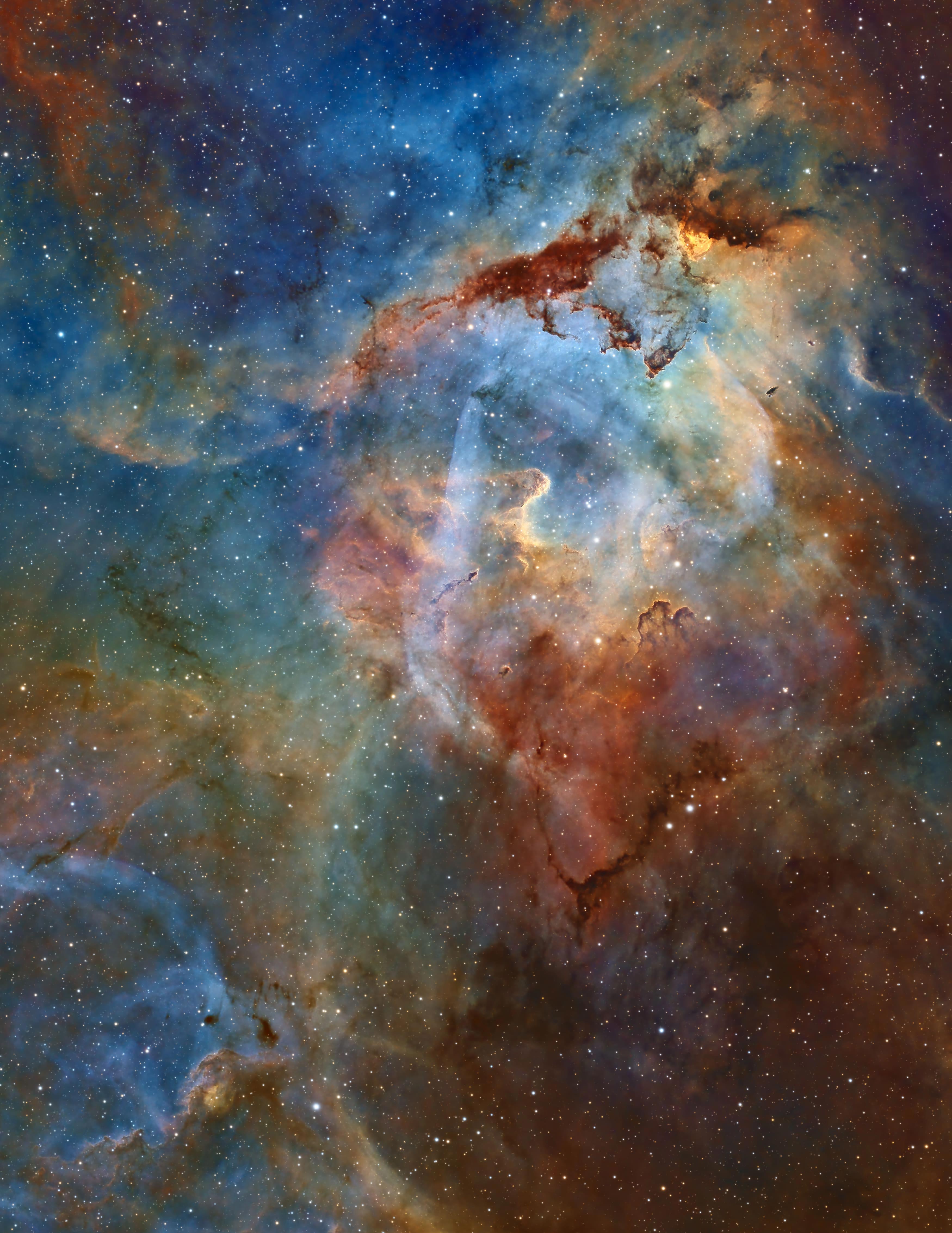 a colorfully complex nebula